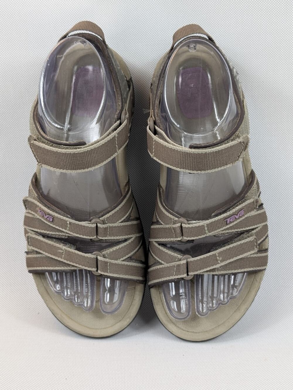 Teva Woman’s Sz 6 Water Tirra SN 4266 brown and tan hiking outdoor sandals